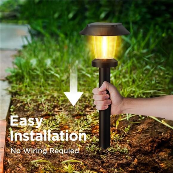 Solar Pathway Lights Outdoor 8 Pack Waterproof Garden Yard Driveway Landscape - Picture 4 of 7